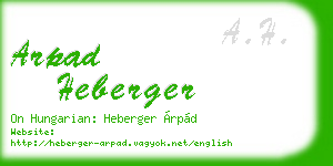 arpad heberger business card